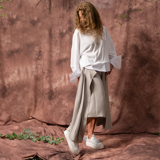 Cupid's Arrow white ecological leather low-top sneakers