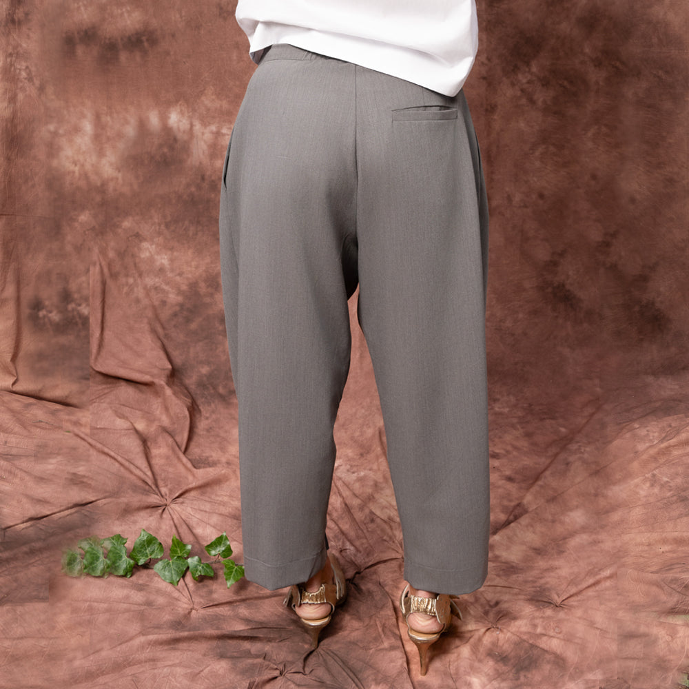 Deep Root grey structured balloon trousers