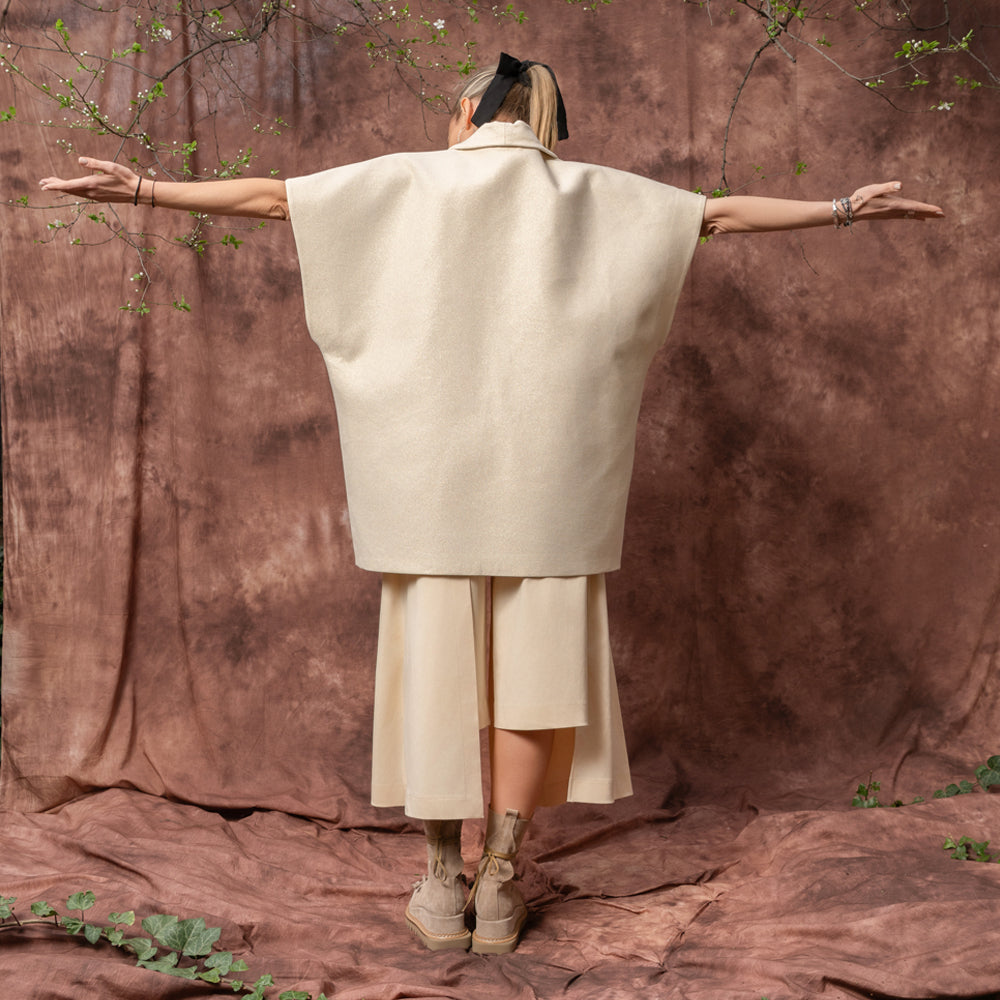 Frame beige cotton-lurex oversized vest