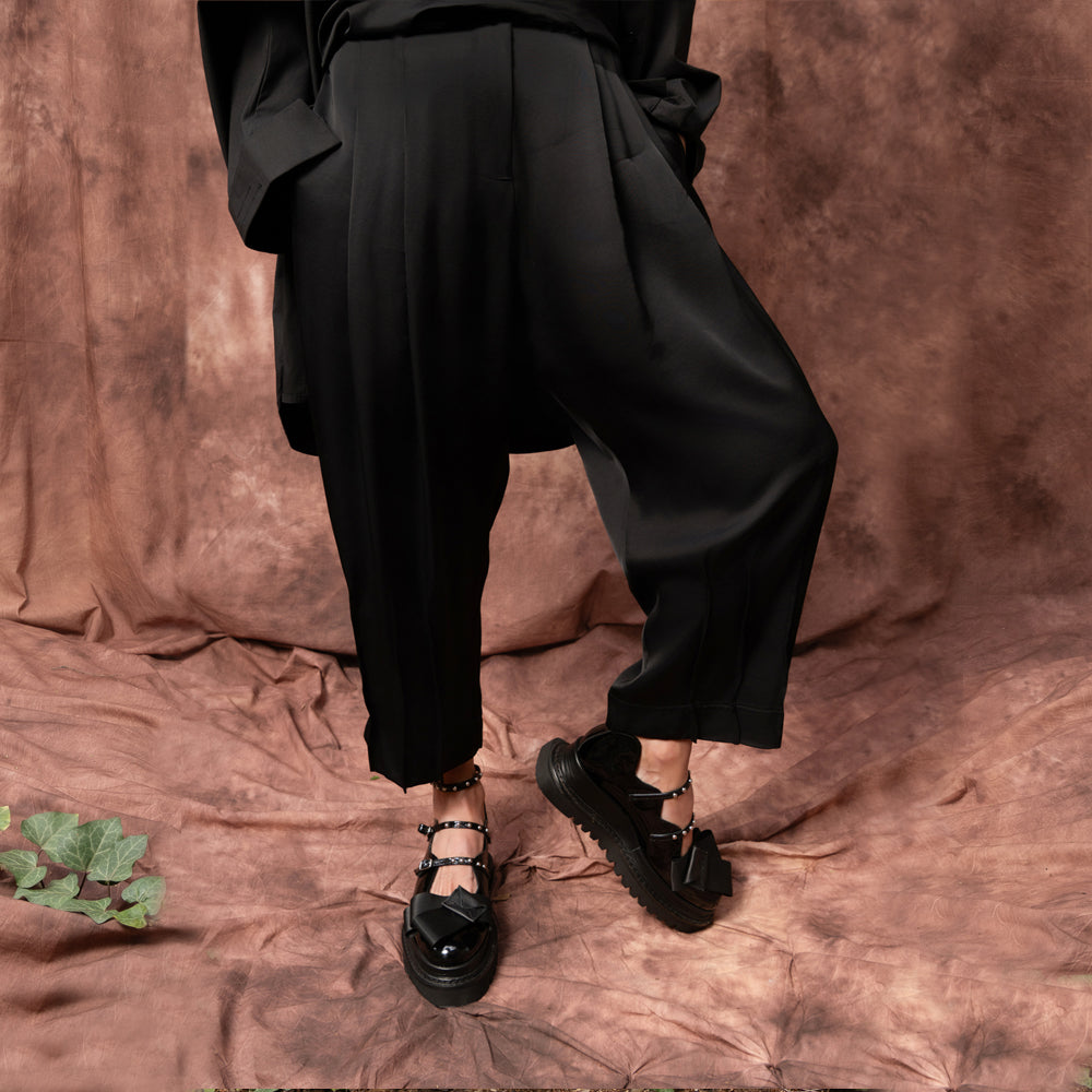 You’ve Got a Message black patent strappy shoes