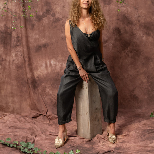 Evening Twist khaki viscose-mix draped top