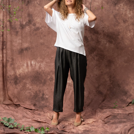 T-shirt no 1 white cotton asymmetric T-shirt