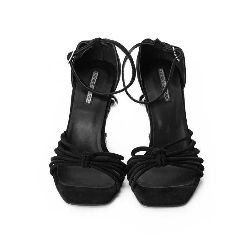 Embrace Me black suede sandals