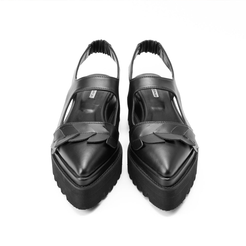 Forest Fairy Tale black leather shoes
