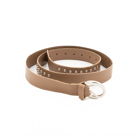 Foreva’ rock beige studded leather belt