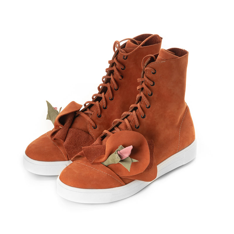 Garden of Reveries brick orange suede sneakers