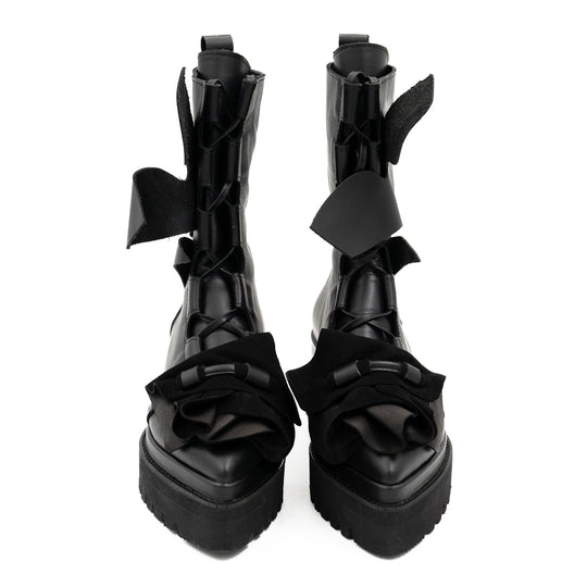 Hypnotize Me black leather booties
