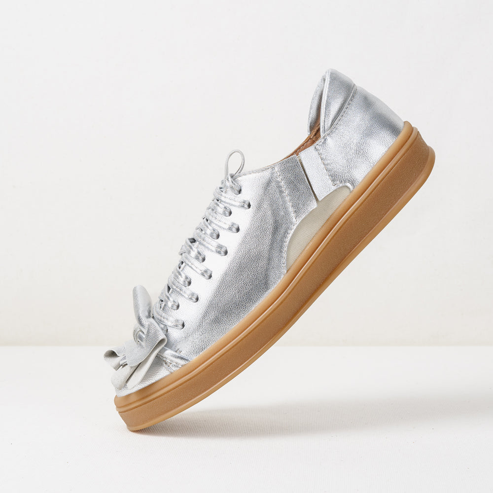 Hypnotize Us - Party Edition silver leather low-top sneakers