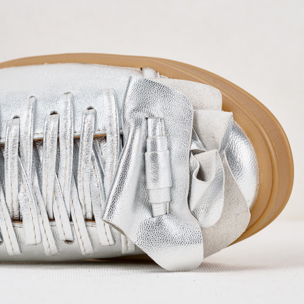 Hypnotize Us - Party Edition silver leather low-top sneakers