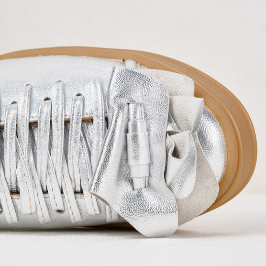 Hypnotize Us - Party Edition silver leather low-top sneakers