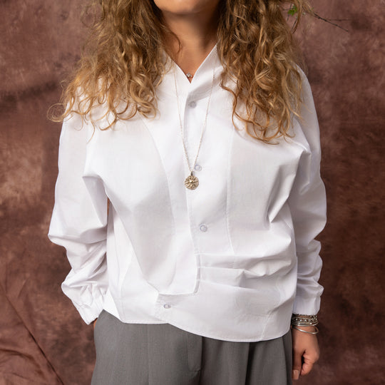Kaia white poplin shirt