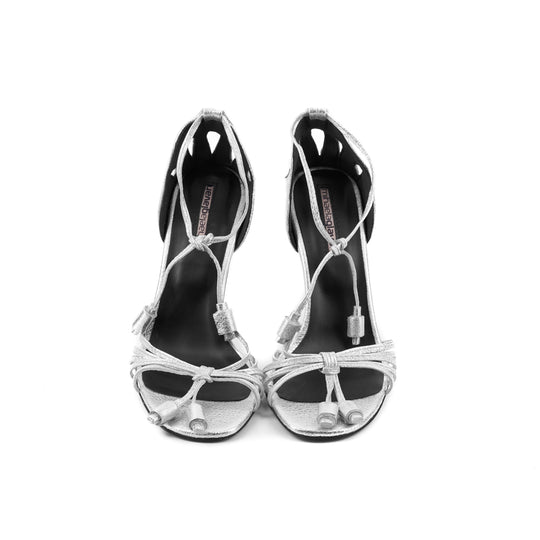 Love Charms silver leather sandals