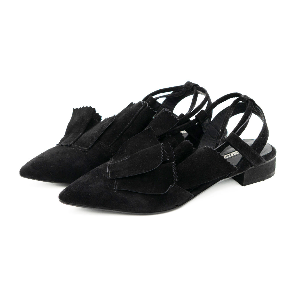 Lullaby black suede ballerinas