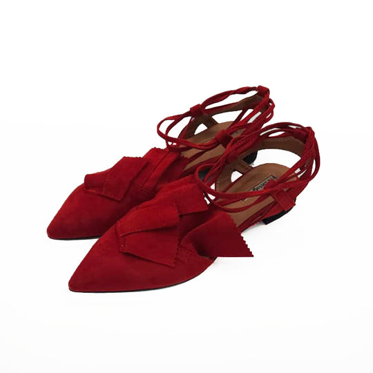 Lullaby red suede ballerinas
