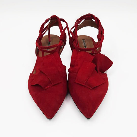 Lullaby red suede ballerinas
