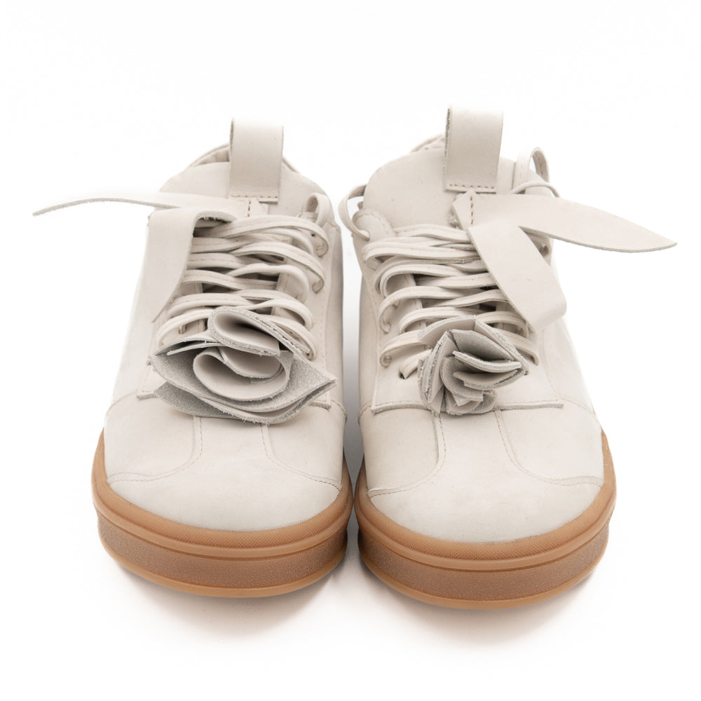 Make This Flower Great Again light beige nubuck sneakers