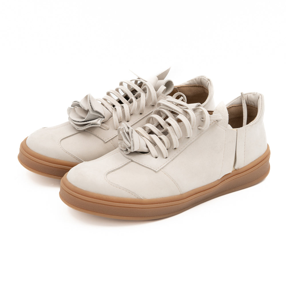Make This Flower Great Again light beige nubuck sneakers