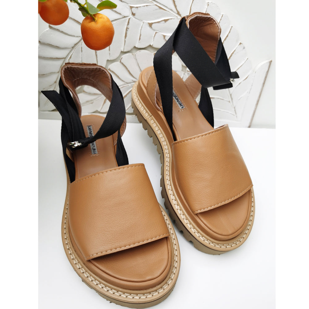 Milk Tea flat sandals
