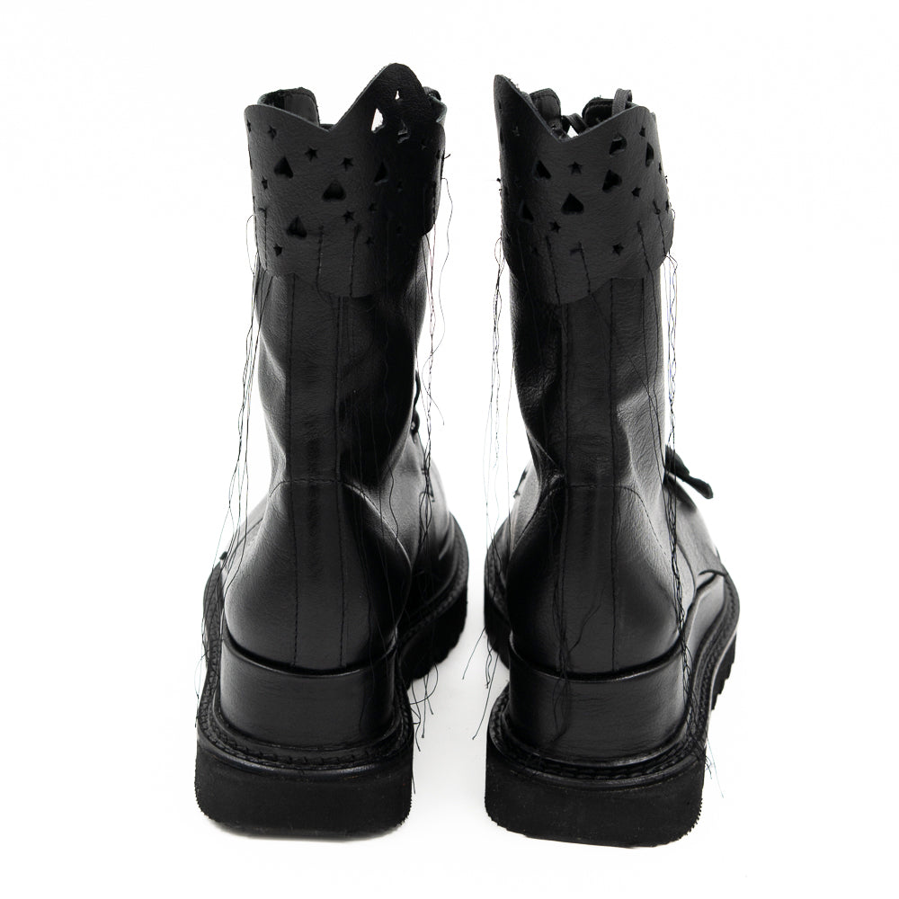 MoonBear black leather gladiator boots