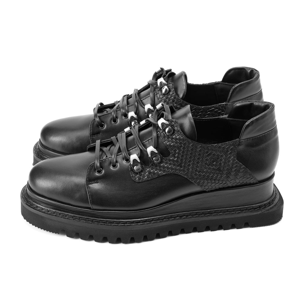 Mountain in the City men black leather shoes