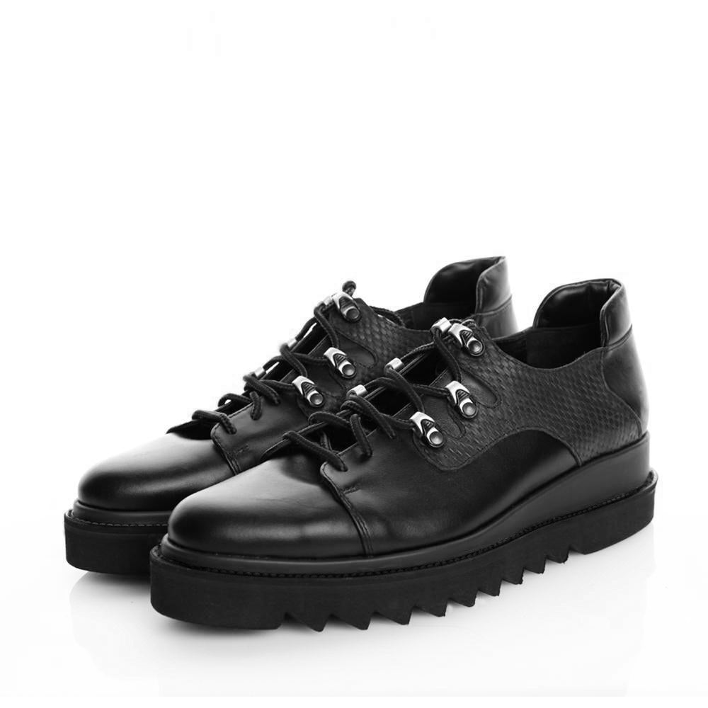 Mountain in the City man black leather shoes