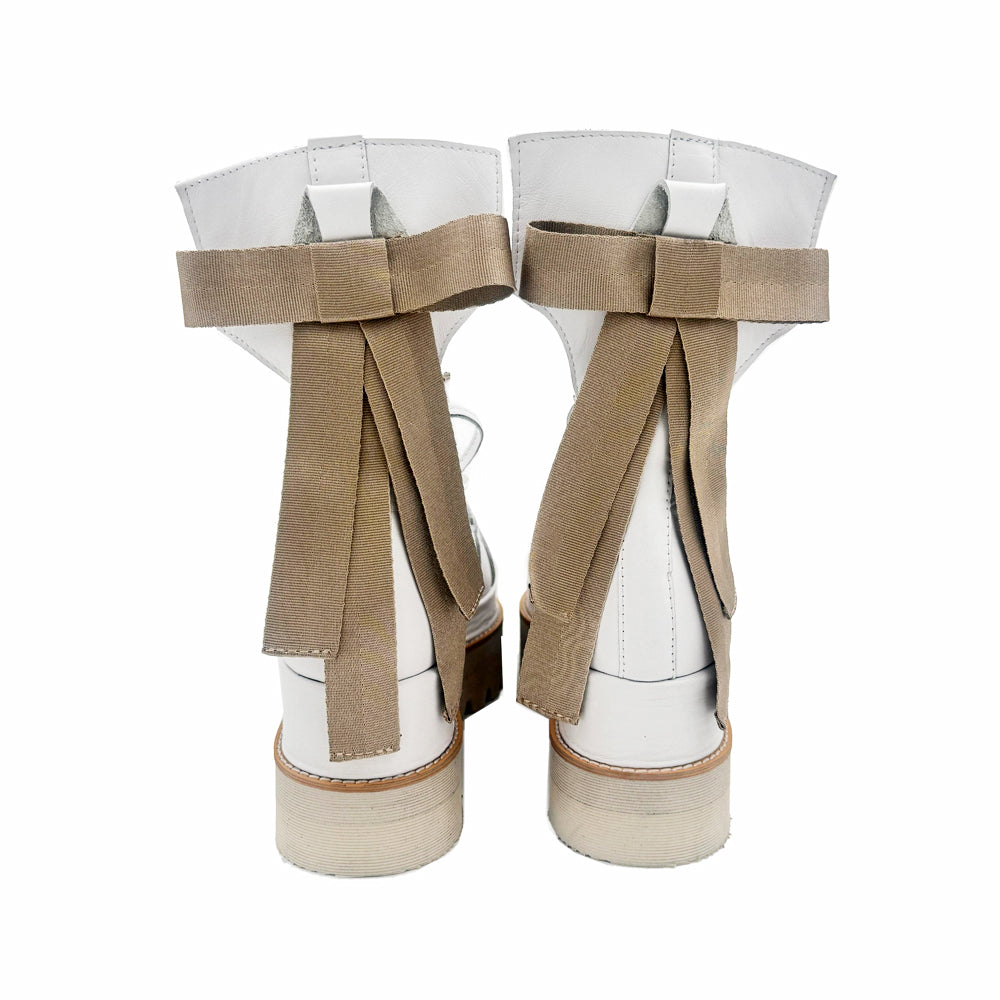 My Romantic Way white leather booties - Bride or Bright version