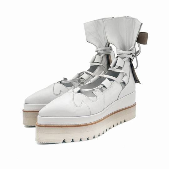 My Romantic Way white leather booties - Bride or Bright version