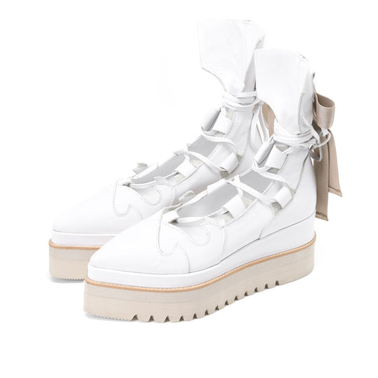 My Romantic Way white leather booties - Bride or Bright version