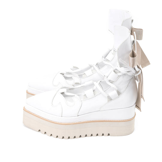 My Romantic Way white leather booties - Bride or Bright version