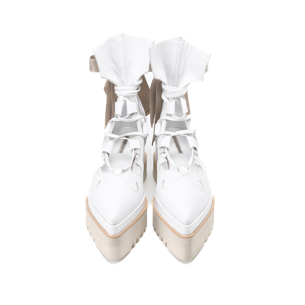 My Romantic Way white leather booties - Bride or Bright version