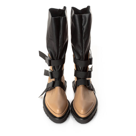 Nova Skin beige leather boots