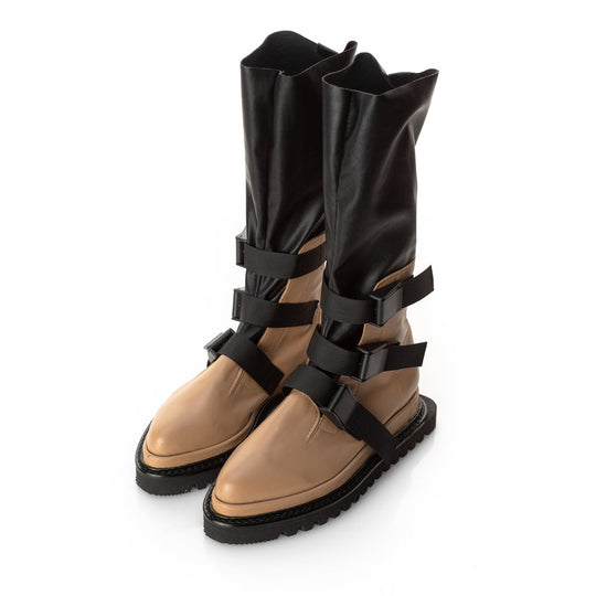 Nova Skin beige leather boots