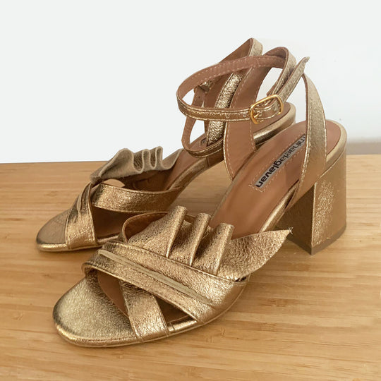 Sustainable Selection- Only Lovers golden leather sandals