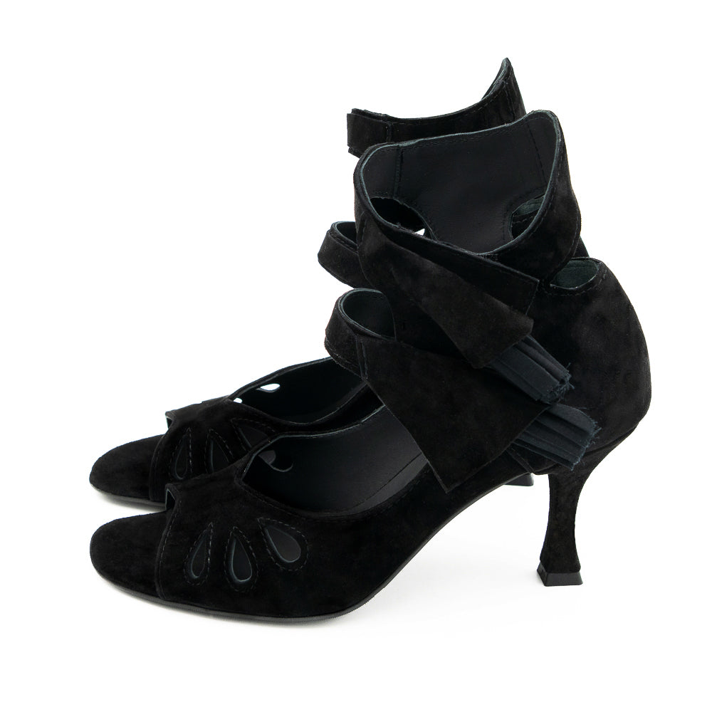 Ole black suede sandals