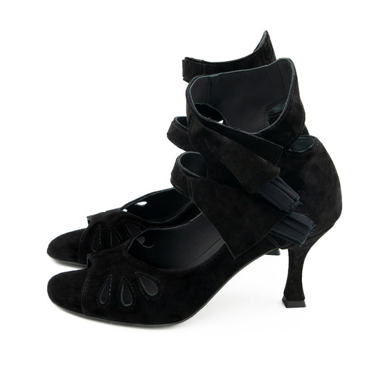 Ole black suede sandals