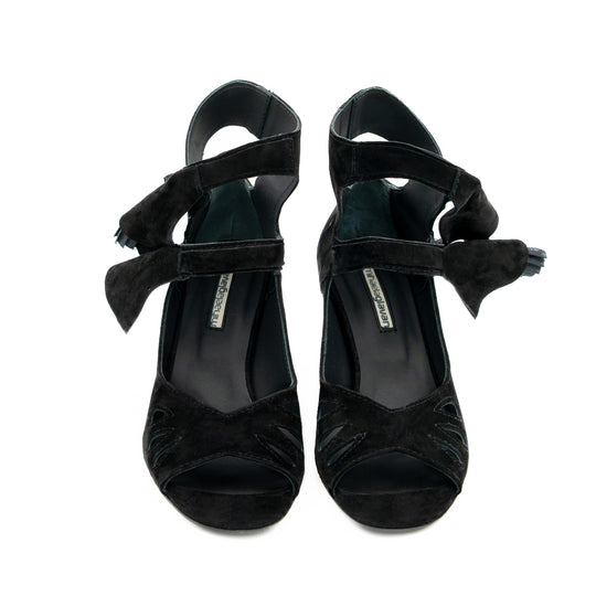 Ole black suede sandals