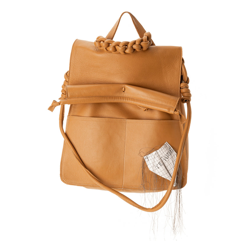 Paper Thoughts camel leather bag