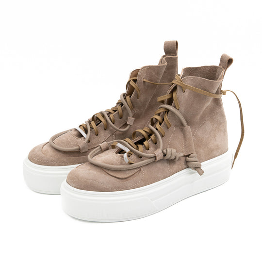 Remake of Us beige suede high - top sneakers
