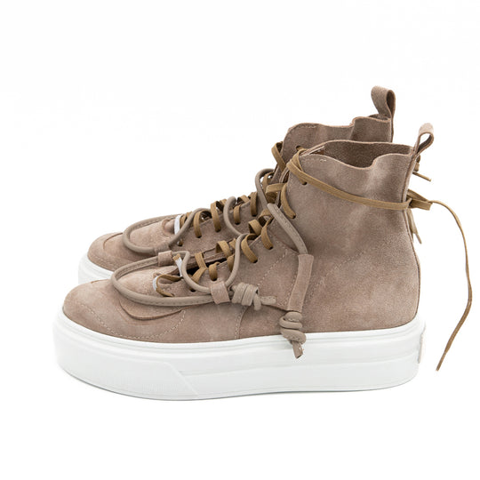 Remake of Us beige suede high - top sneakers