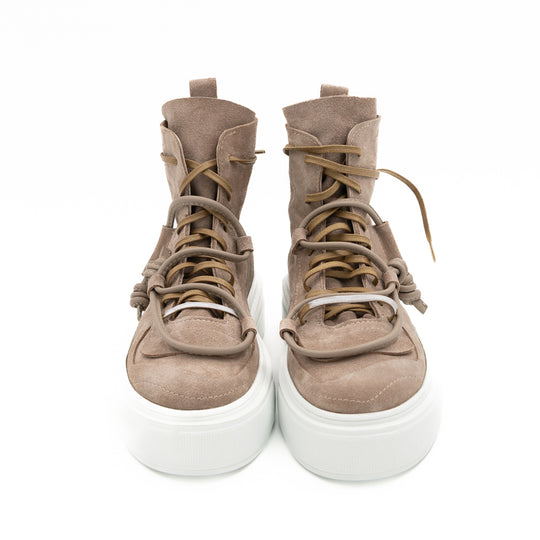 Remake of Us beige suede high - top sneakers