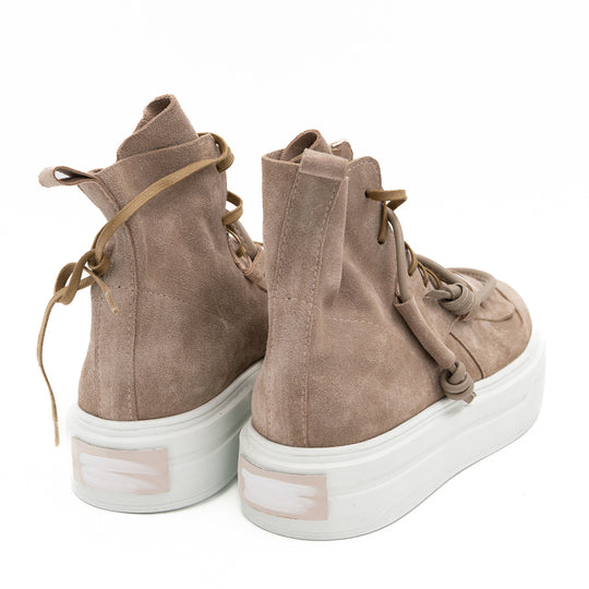 Remake of Us beige suede high - top sneakers