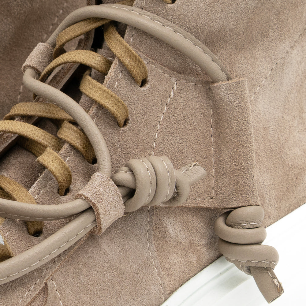 Remake of Us beige suede high - top sneakers