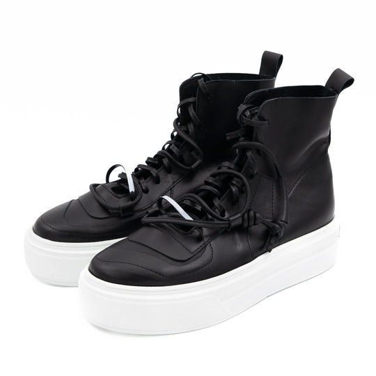 Remake of Us black leather high - top sneakers
