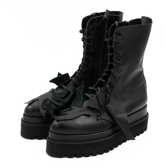 Seagulls black leather booties