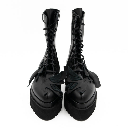 Seagulls black leather booties