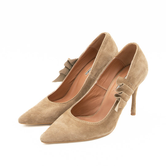 Secret Rules beige suede stiletto