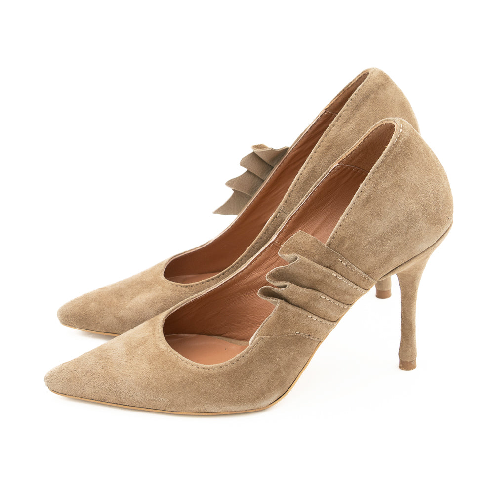 Secret Rules beige suede stiletto