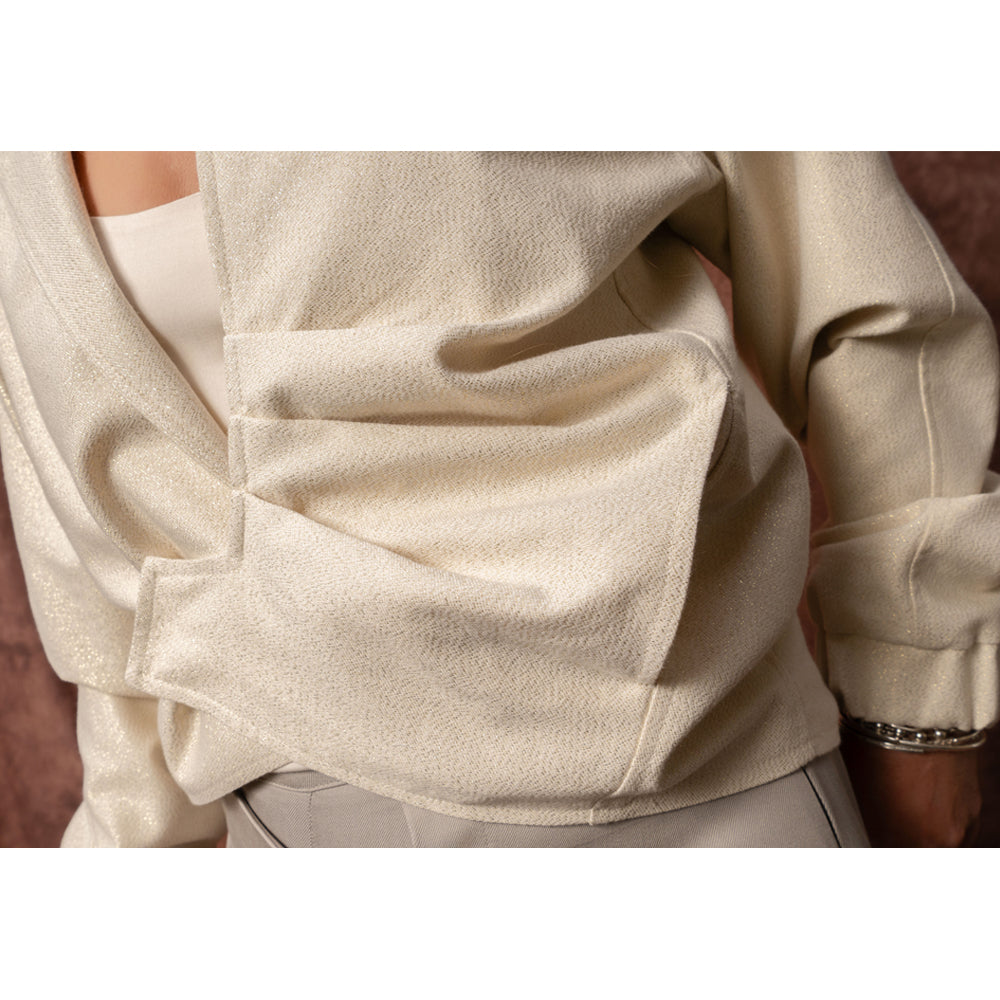 Star beige cotton-mix bomber jacket