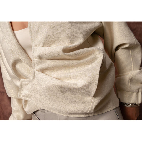 Star beige cotton-mix bomber jacket