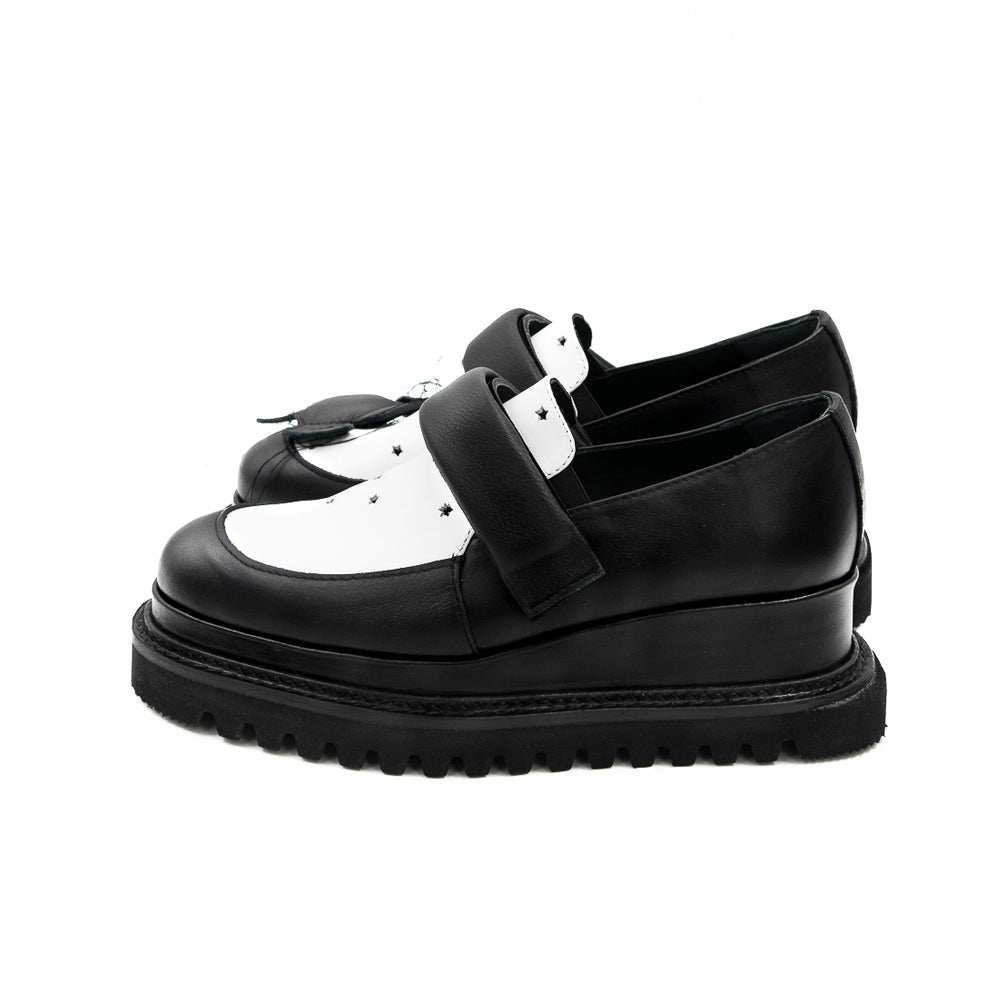Stardust B & W  leather loafers